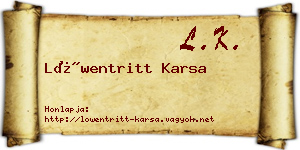 Löwentritt Karsa névjegykártya