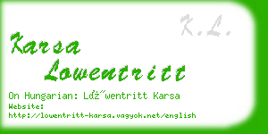 karsa lowentritt business card